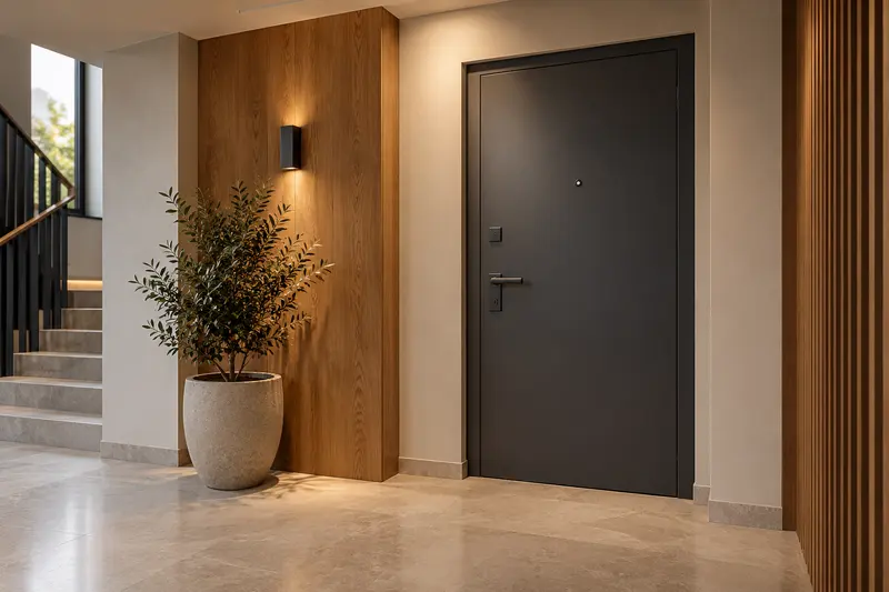 Imagine de concept: intrare într-un apartament într-un hol liniștit