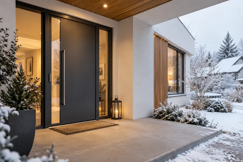 Imagine de concept: intrarea unei case contemporane